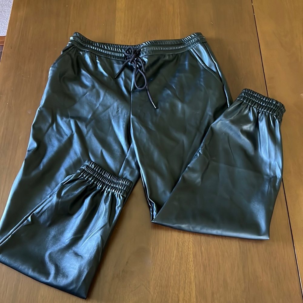 Faux Leather Joggers